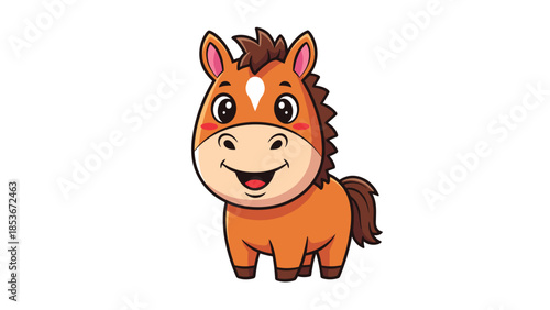 Cartoon Horse Character with Happy Expression.