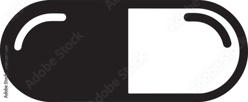 Black and white capsule pill icon image