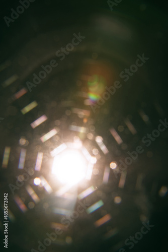 Abstract sun flare. The lens flare is subject to digital correction