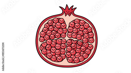 Pomegranate Fruit Cut Open Showing Seeds 1.