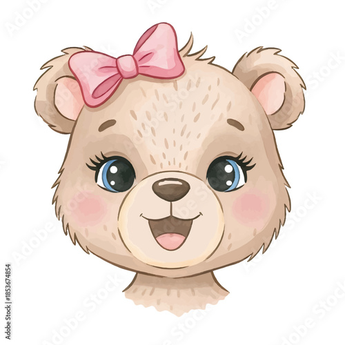 Suggested name for the image: Happy Cute Cartoon Piglet on Farm