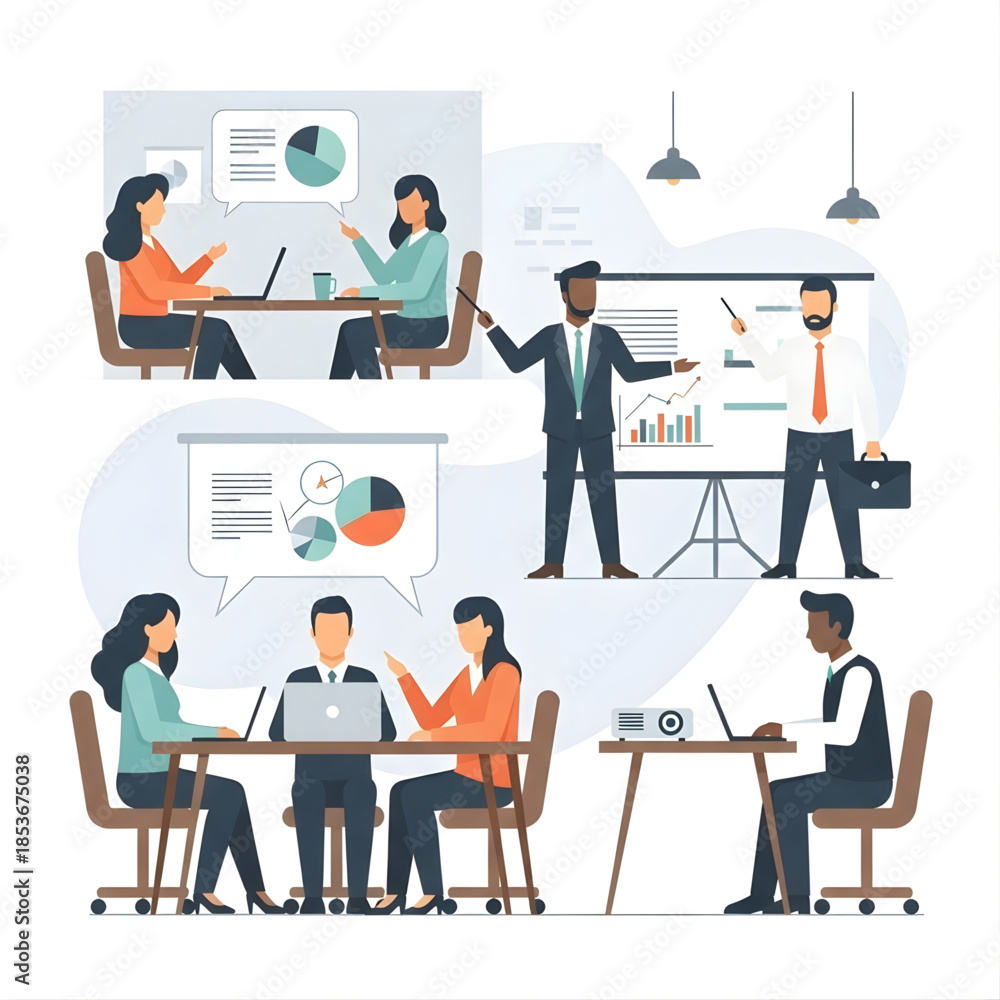 Fototapeta premium Business Team Collaboration Scene