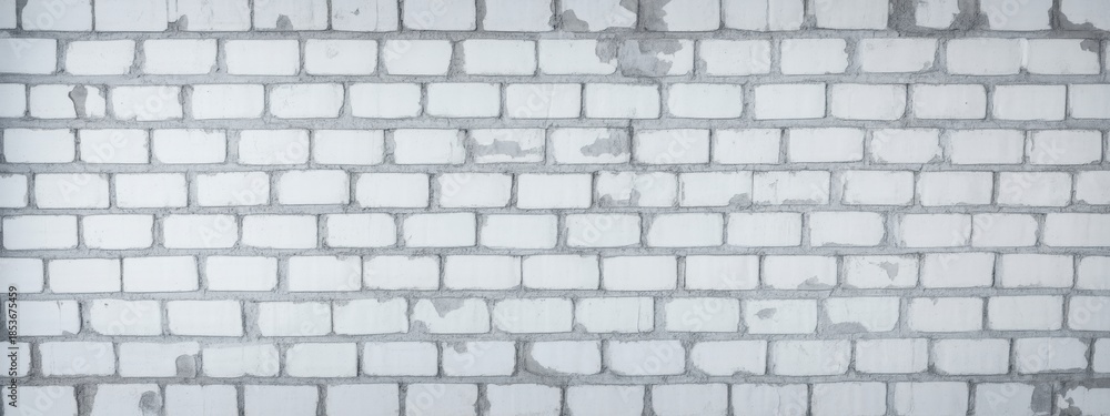 Fototapeta premium A weathered white brick wall with visible texture and slight discoloration