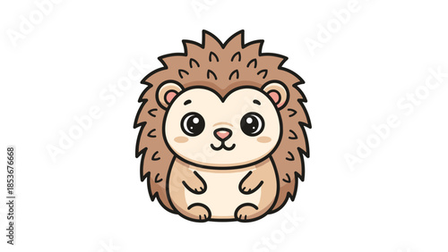 Adorable Cartoon Hedgehog Character Illustration.