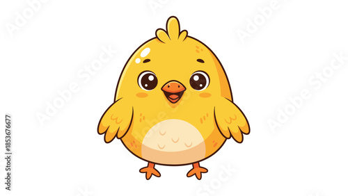 Adorable Cartoon Yellow Chick Illustration.