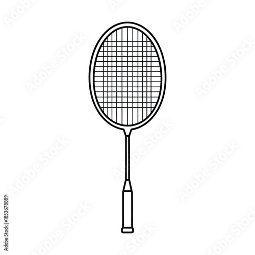  badminton racket illustration isolated on white background