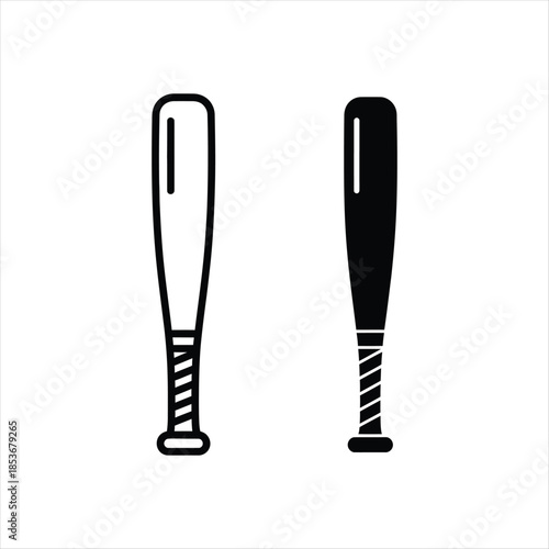A simple vector graphic of a baseball bat isolated on white