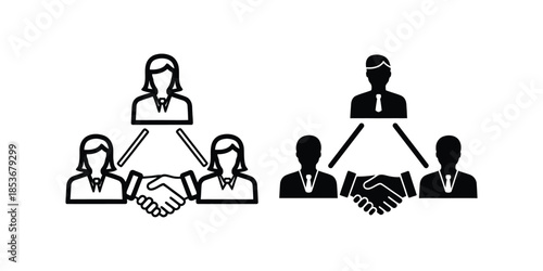 Illustrator Icon Set Business Partnership Teamwork And Collaboration Concepts