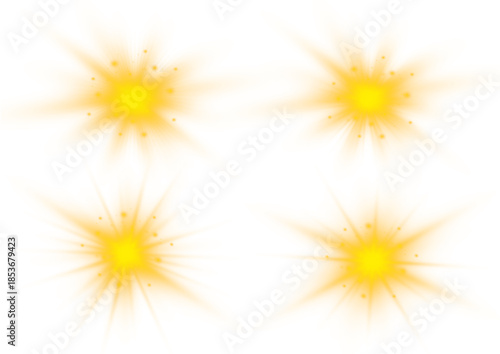 Bright glowing star with radiant beams and flare. Smooth transparency blends into any background. Ideal light overlay for illustrations.