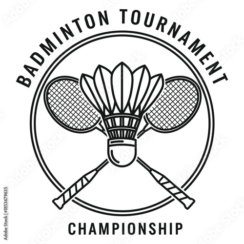 Badminton tournament championship isolated on white background