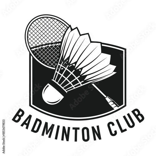 Badminton club symbol isolated on white background