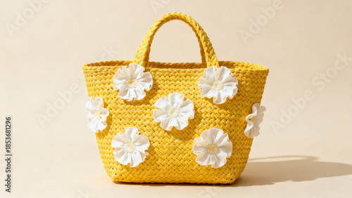 Yellow Daisy Crocheted Bag Still Life Photography