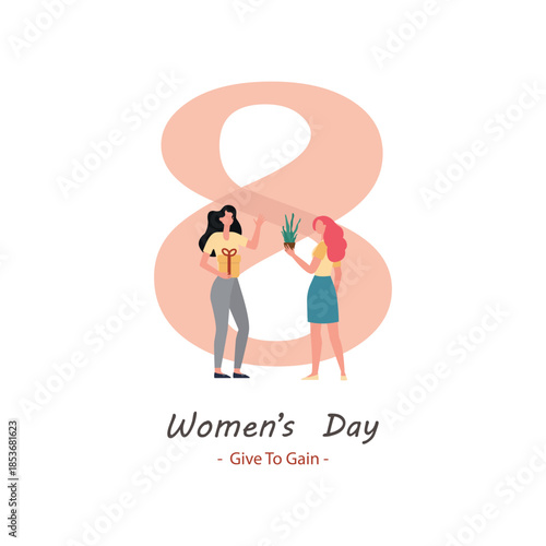 Poster for the international holiday March 8th.