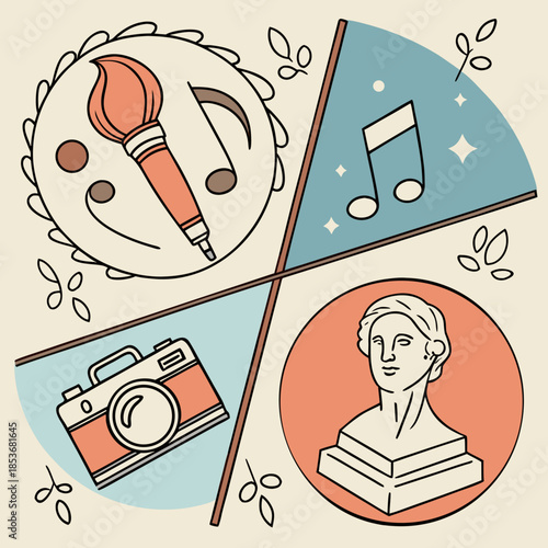 Artistic of painting music and sculpture artistic painting