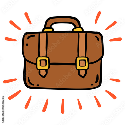 Doodle Style Briefcase for Business Concepts