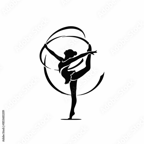performance of a rhythmic gymnast. icon