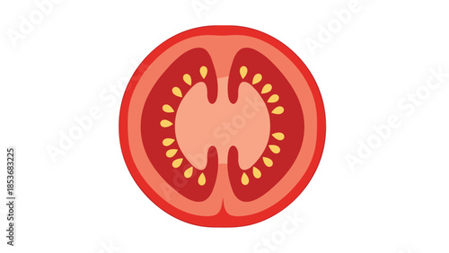 Tomato Cross Section Illustration.