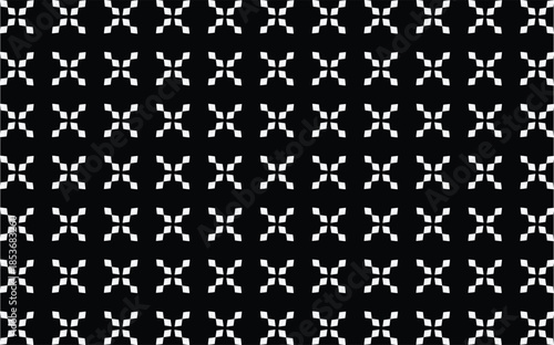 Seamless Black and White Geometric Cross Pattern: Repeating X-Shape Vector Textile Background for Fabric and Digital Design