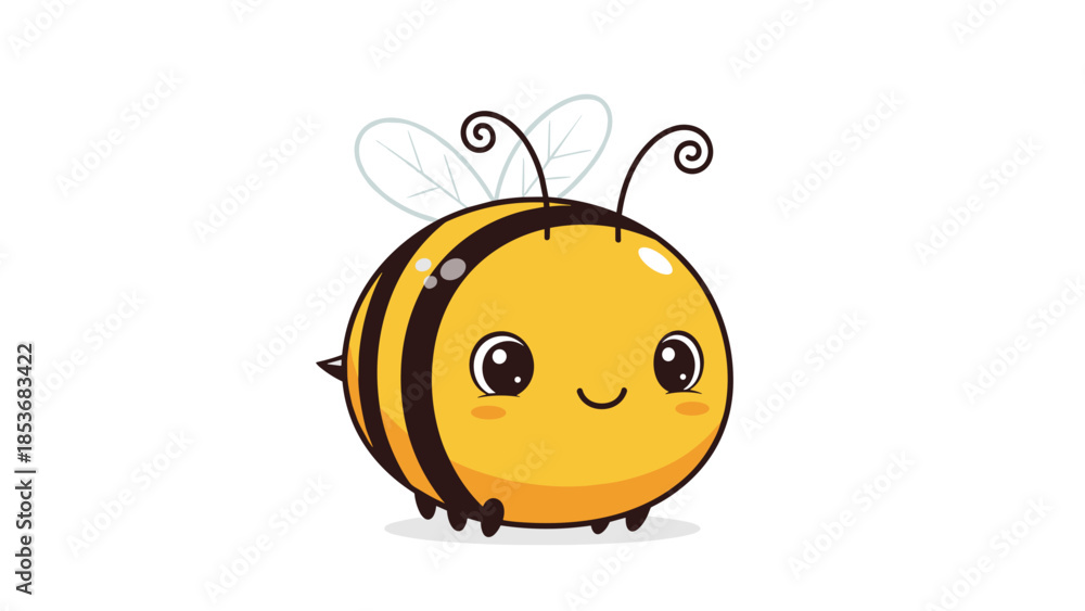 Obraz premium Cartoon Bee Character with Smiling Face.