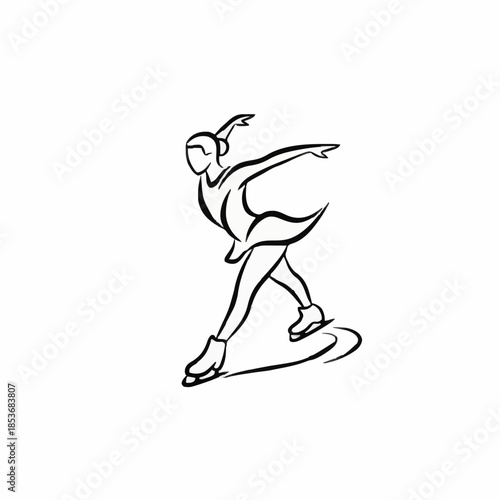 a figure skater at a competition. icon