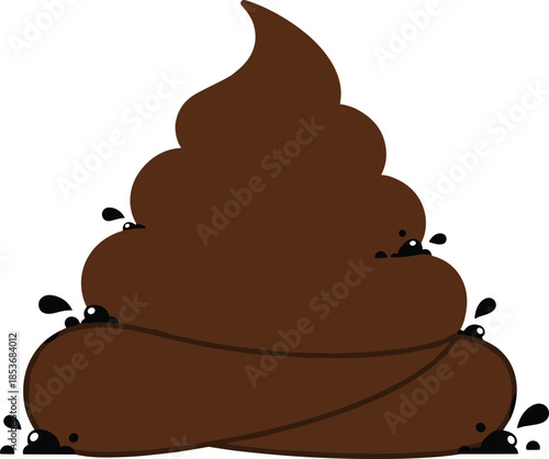 Cartoon pile of poop illustration representing humor, bad situation, waste concept, funny emoji style design, sanitation, and unpleasant mess symbol
