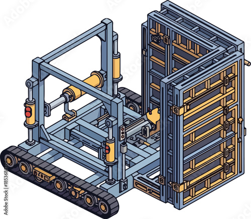 Industrial Robot Arm Handling Shipping Containers
