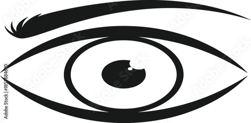 Minimalist Eye Icon Illustration Representing Vision, Observation, Awareness, Security, and Human Perception Concept Isolated on White Background