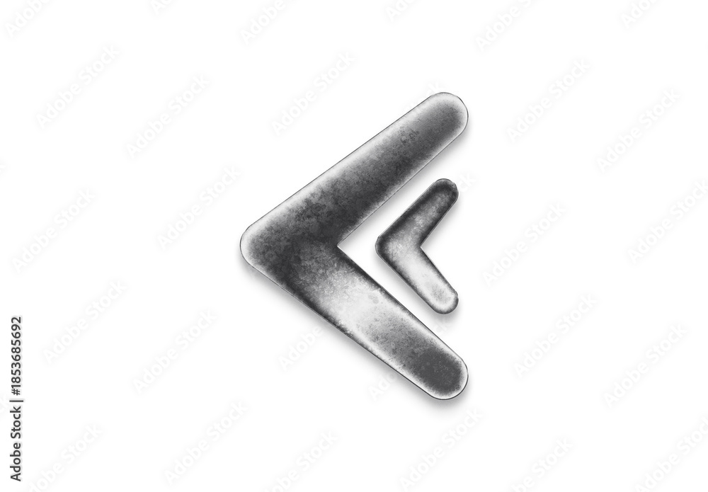 Fototapeta premium Chrome metal 3D logo effect Mockup of Double Arrow.