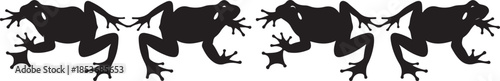 Black Silhouettes of Frogs in a Repeating Pattern amphibian