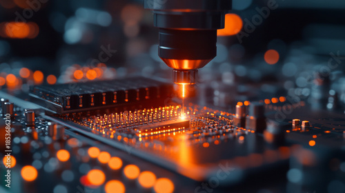 Precision Laser Cutting Technology in Action on a Metal Surface