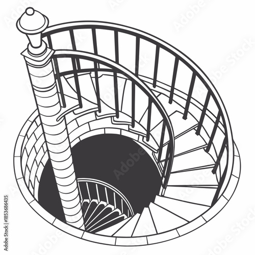 Spiral staircase in circular tower