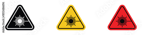Laser Radiation Warning icon vector. emitting radial rays symbol. vector illustration.