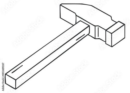 A detailed outline illustration of a wrench tool in minimalist vector style, suitable for automotive and repair branding