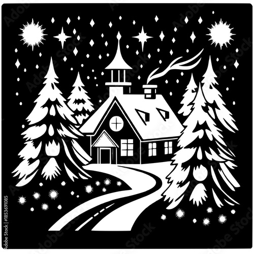 winter landscape with trees