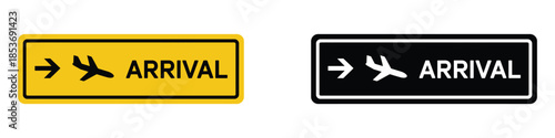 Airport arrival sign icon vector. airport terminal facility symbol. vector illustration.