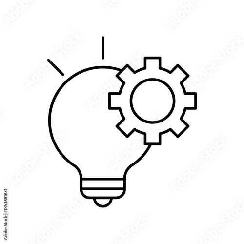 A dynamic line icon for Innovation and bright ideas, suitable for brainstorming sessions, technological advancement, and creative problem solving.