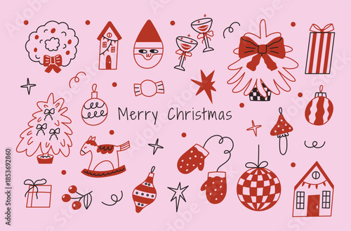 Christmas doodle set