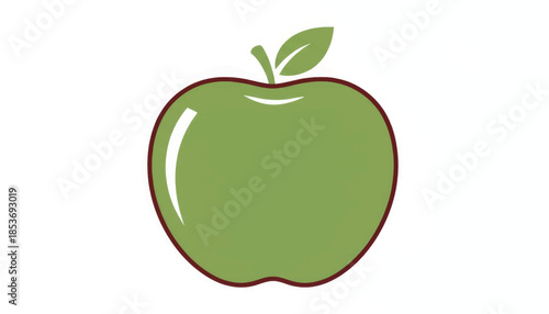 A simple vector illustration of a green apple. Flat design fruit icon for health and wellness. Wholesome nutrition concept graphic