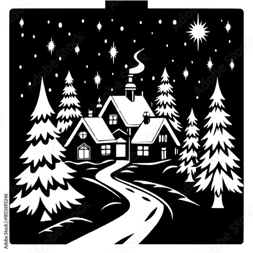 winter landscape with trees