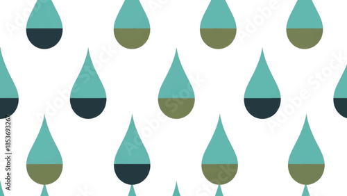 Seamless pattern with stylized rain drops. Modern geometric vector illustration. Minimalist two-tone droplet background design