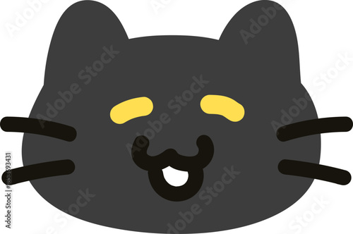 무테 눈감은 검은고양이 이모티콘