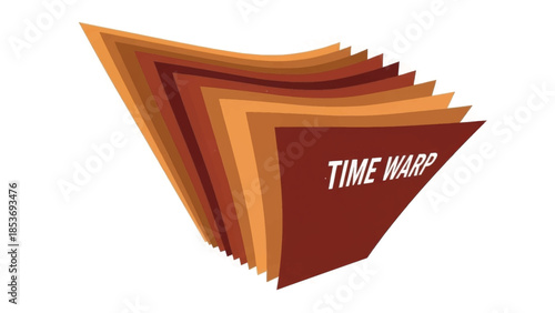 Abstract time warp vector illustration. Retro design with layered shapes and distortion effect. Science fiction concept of warped space and time