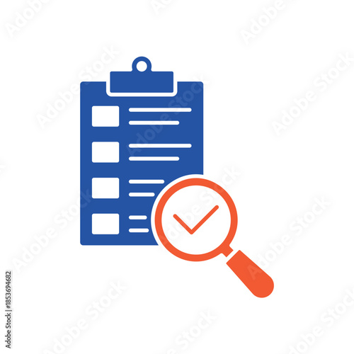 A crisp line icon representing the Testing and quality assurance phase, perfect for research, inspection, and verification processes.