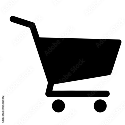 A sleek and efficient digital commerce symbol, this modern shopping cart icon represents seamless online retail, convenient consumer transactions, and easy merchandise acquisition