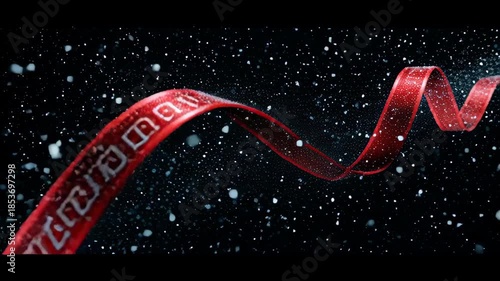 Santa hat spinning on a green background with festive atmosphere