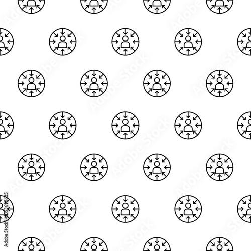 Customer centricity seamless pattern isolated on white background