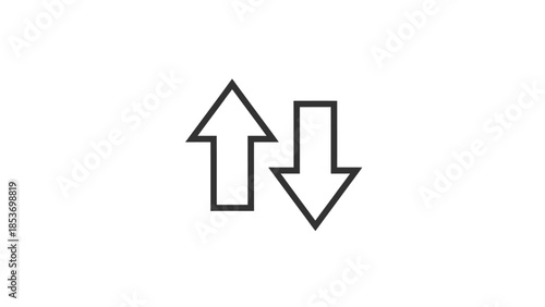 Up and Down Arrows Icon, Two Way Direction Symbol Vector
