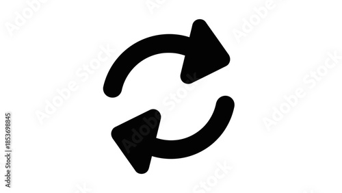 Black Reload Refresh Loop Icon Vector Symbol
