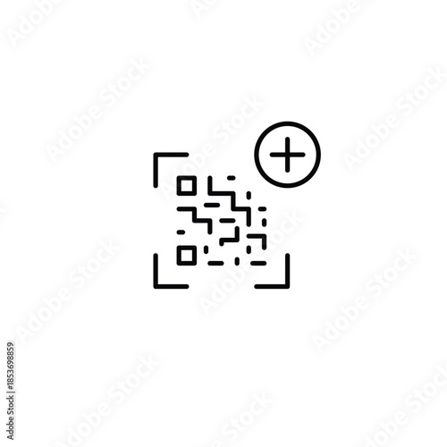 Scan update, qr code link added. Money top up and finances. Pixel perfect, editable stroke vector icon