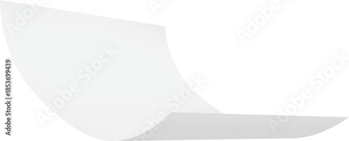 White paper flying in air, vector realistic paper sheet, clear page document blank, letter note mockup floating isolated